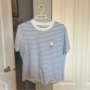 Uniqlo Blue and White Striped Short Sleeve Tee